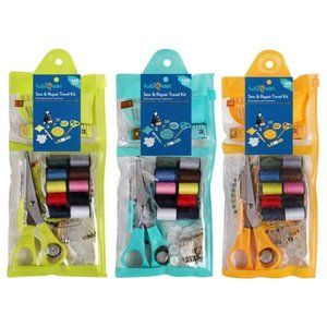 Sew and Repair Travel Kit, 140 Pieces in Each Kit, 3 Pack of Sew Kits